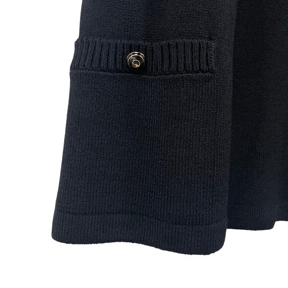 St. John Collection by Marie Gray Short Sleeve Santana Knit Cardigan Black Large - Picture 3 of 5